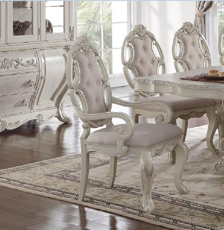 

        
Acme Furniture 61280 Ragenardus Dining Table Set Antique White Fabric 00840412119989
