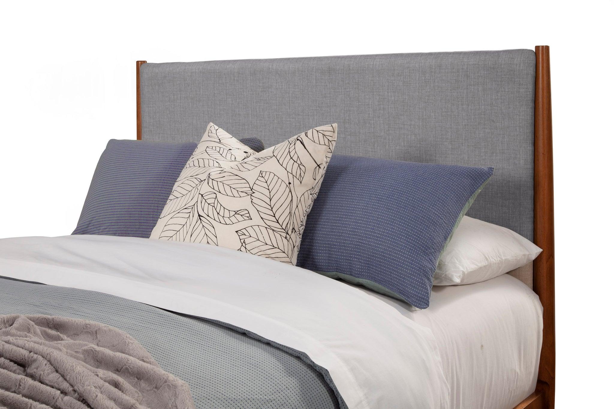 

    
 Order  Acorn/Grey Fabric Cal King Panel Bedroom Set 4Pc Flynn ALPINE Mid Century Modern
