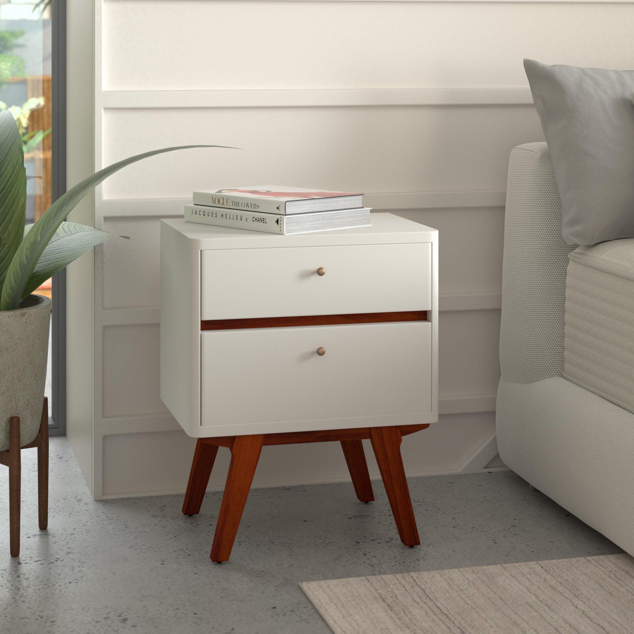 

        
Alpine Furniture DAKOTA Nightstand Set White/Brown  840108500329
