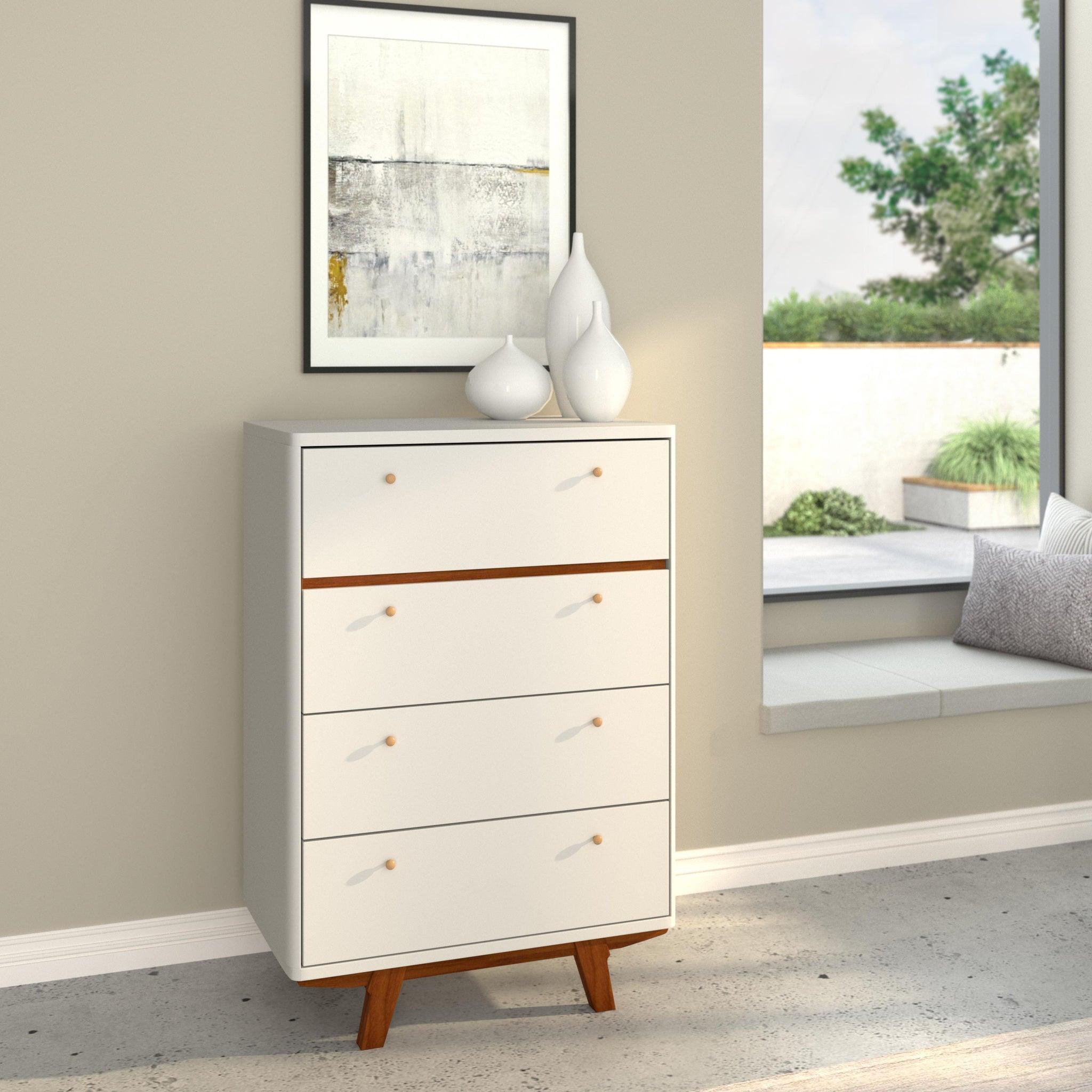 

        
Alpine Furniture DAKOTA Platform Bedroom Set White/Brown  840108500305
