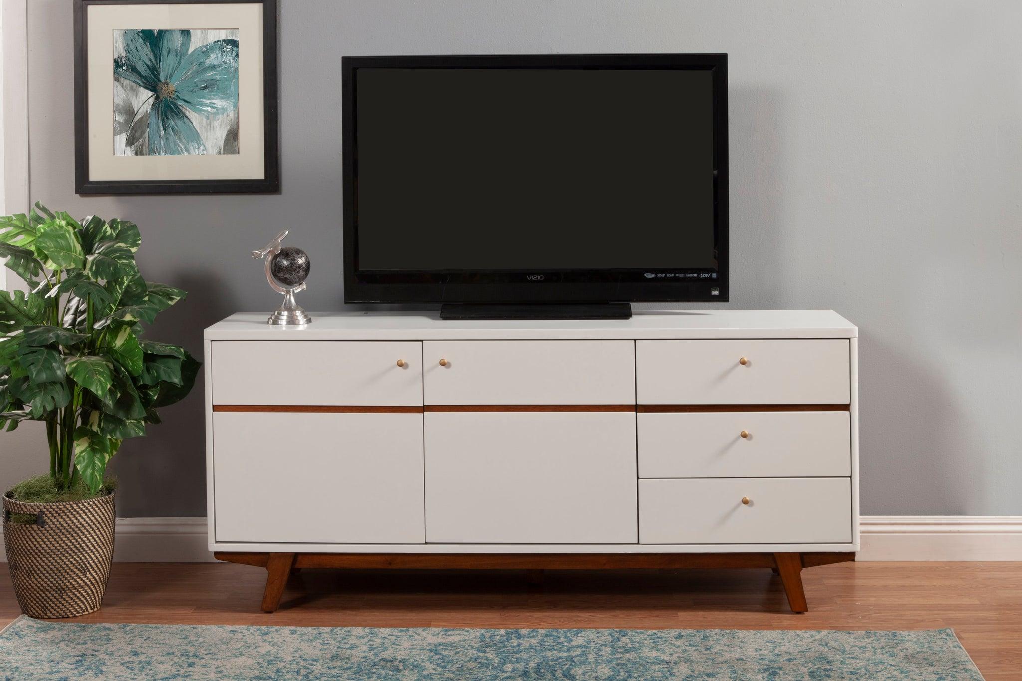 

        
Alpine Furniture DAKOTA Tv Console White/Brown  840108501623
