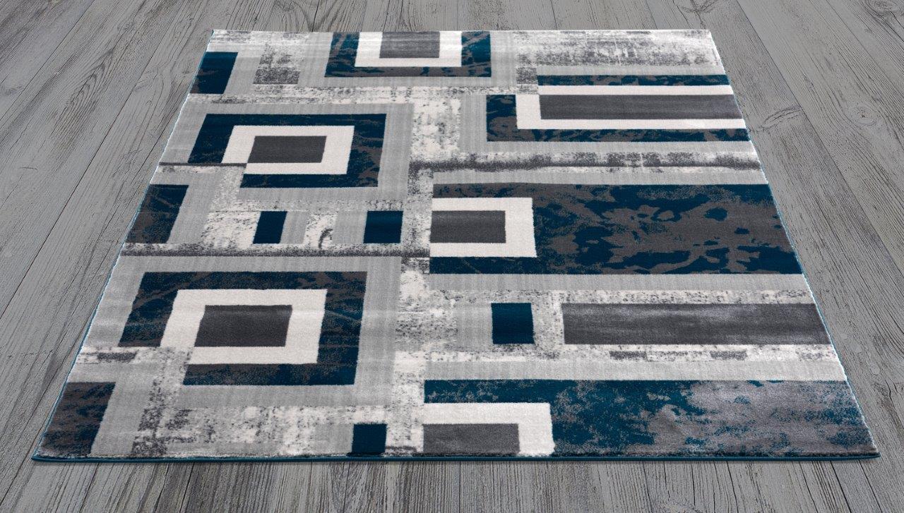 

    
Addison Gray and Blue Geometric Square Area Rugs 5x8 by Art Carpet
