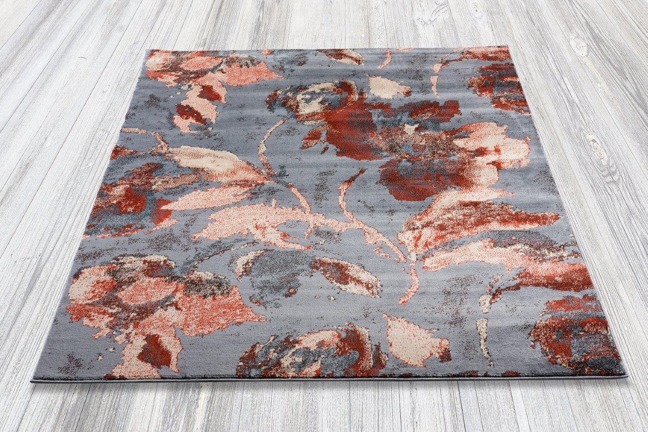 

    
Addison Gray and Red Floral Area Rug 5x8 by Art Carpet
