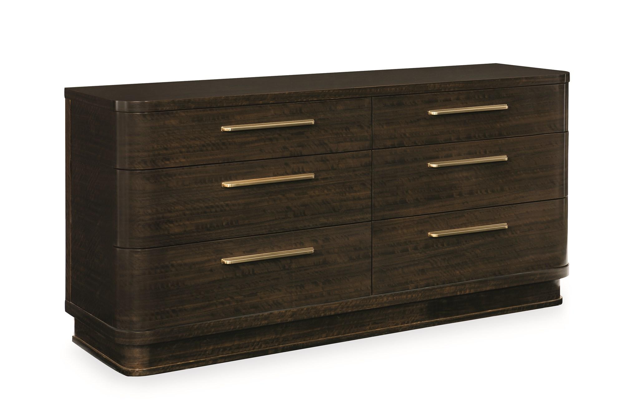 

    
Aged Bourbon Finish Rounded Corners STREAMLINE DRESSER by Caracole
