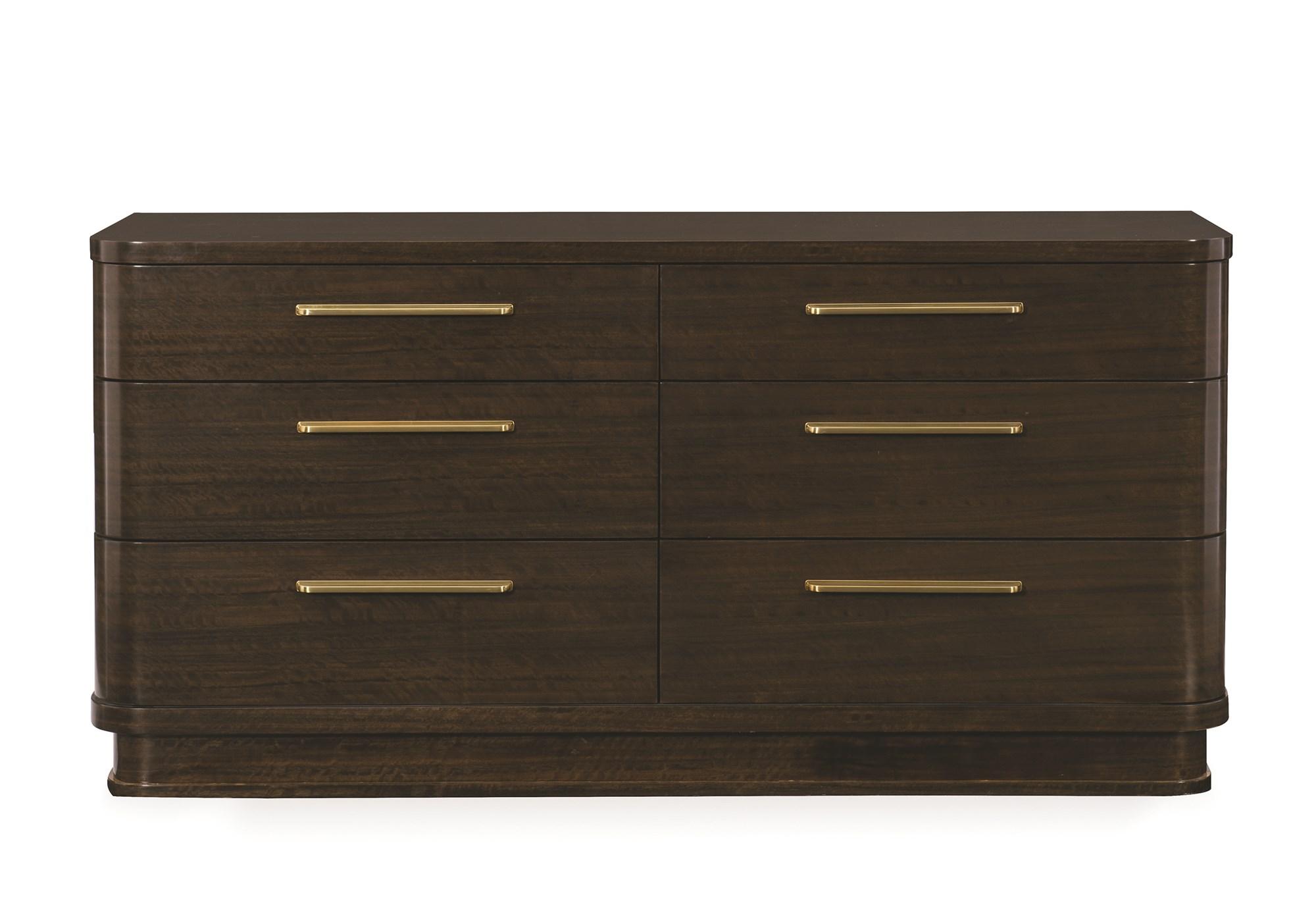 

    
Aged Bourbon Finish Rounded Corners STREAMLINE DRESSER by Caracole
