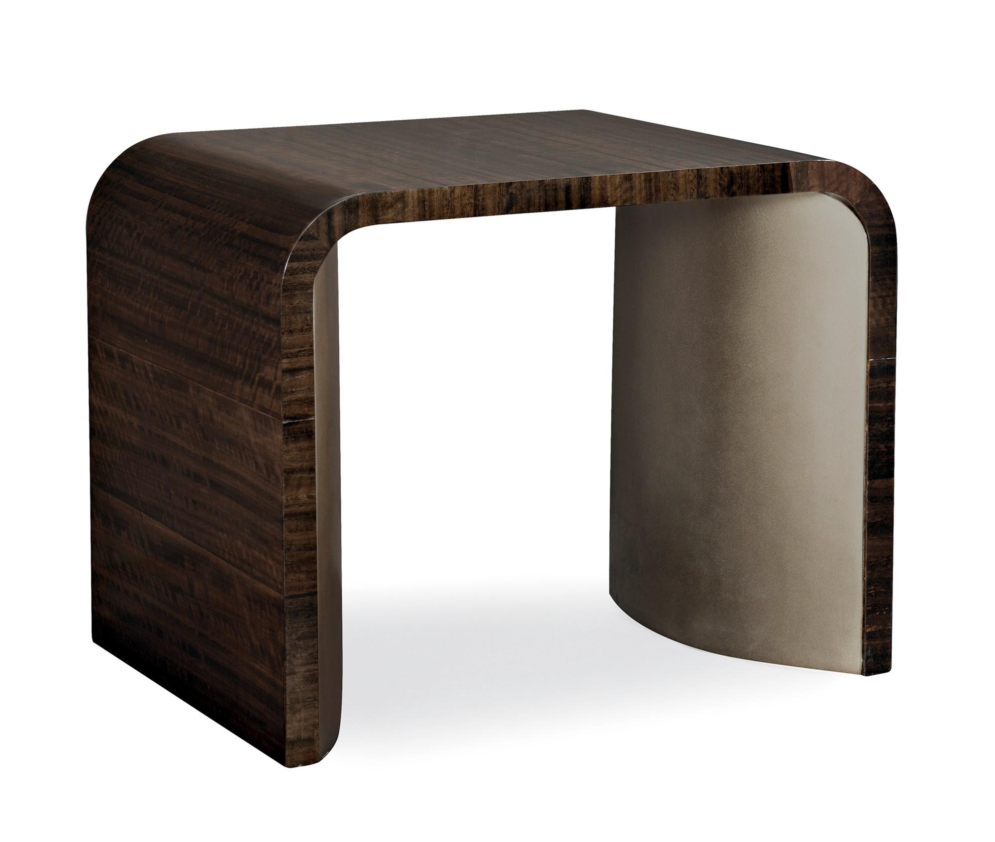 

    
Aged Bourbon & Smoked Bronze STREAMLINE END TABLE by Caracole
