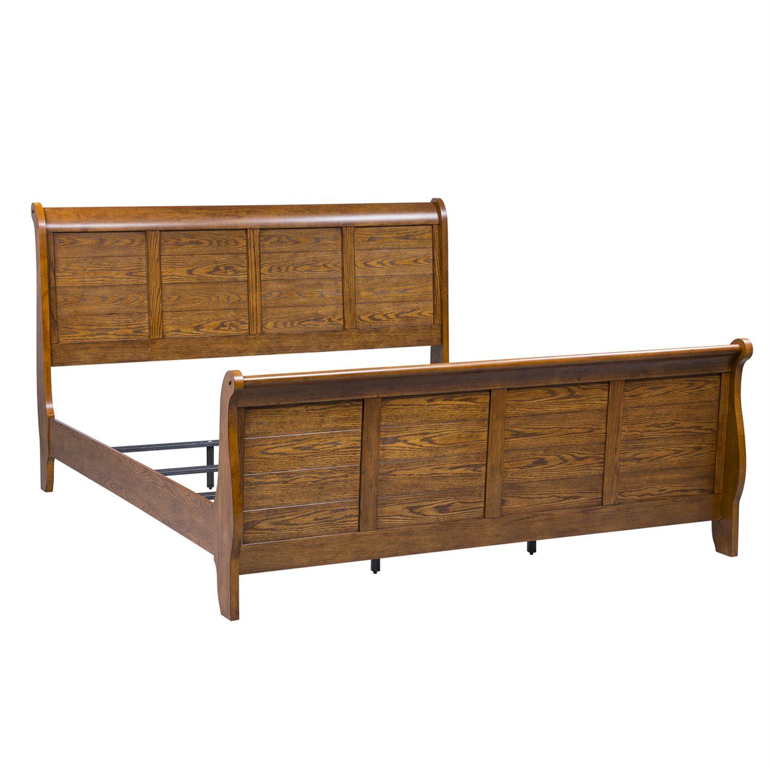 

    
Aged Oak Cal. King Sleigh Bed Grandpas Cabin 175-BR-KCS Liberty Furniture
