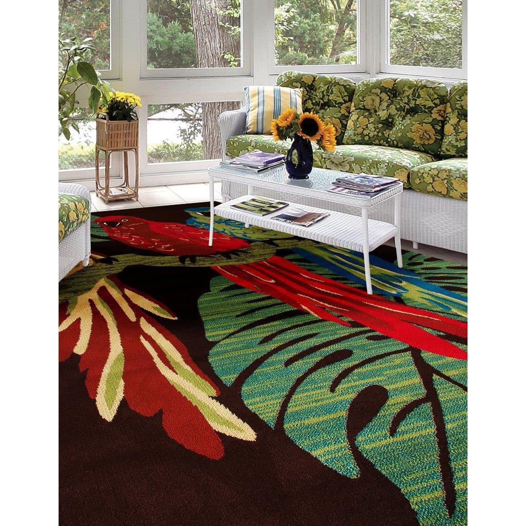 

    
Alliston Parrots Brown 5 ft. 3 in. Round Area Rug by Art Carpet
