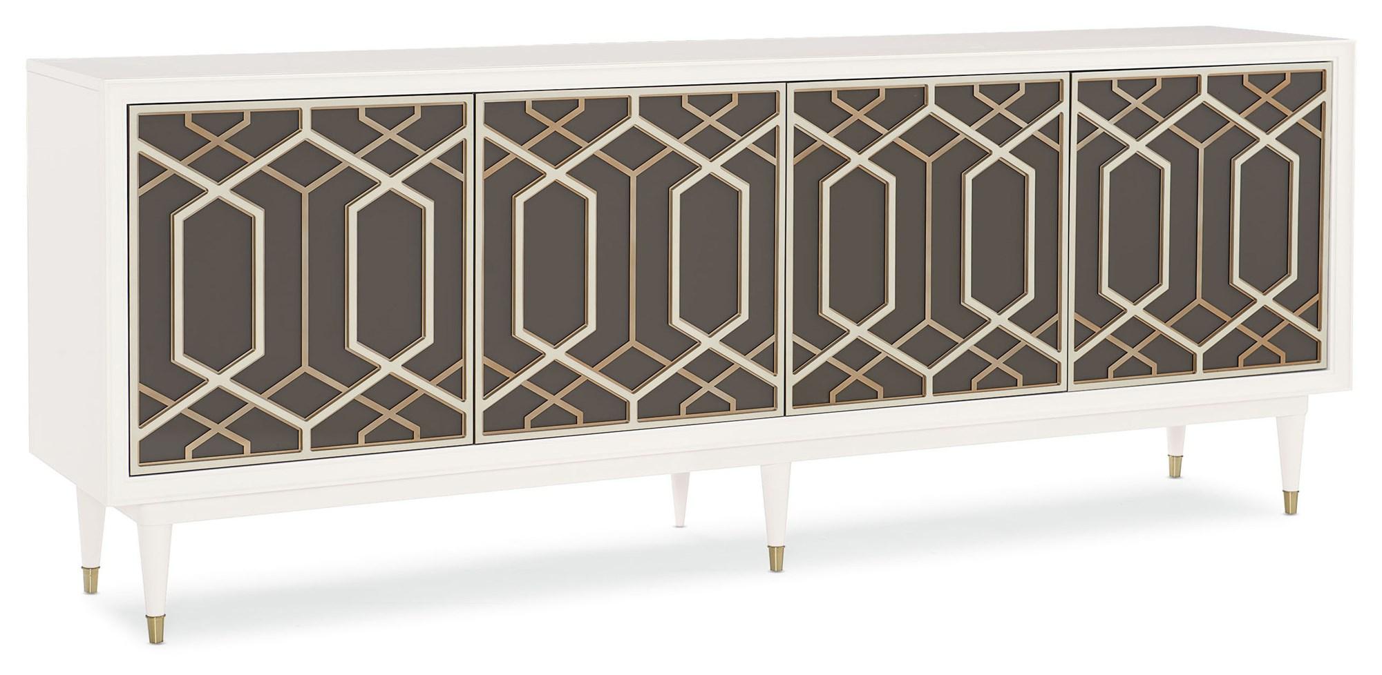 

    
Almost White & Champagne Gold Finish Cabinet OUTSIDE INTEREST by Caracole
