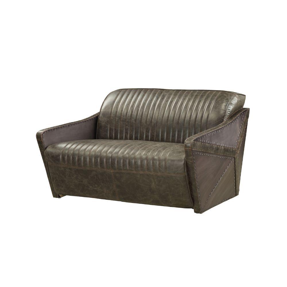 Contemporary Sofa Loveseat Winchester Winchester-52436 in Espresso Top grain leather