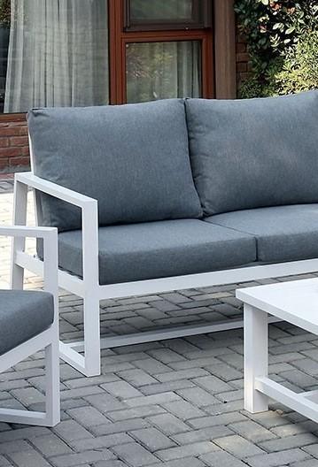 

        
Furniture of America India Patio Sofa Set Gray/White Fabric 00193011020836
