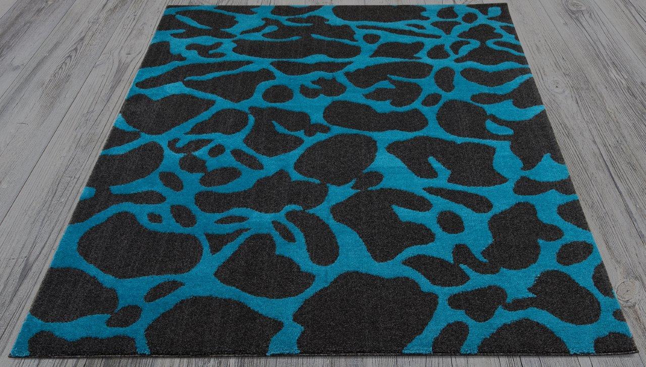 

    
Amana Black and Blue Geometric Area Rug 5x8 by Art Carpet
