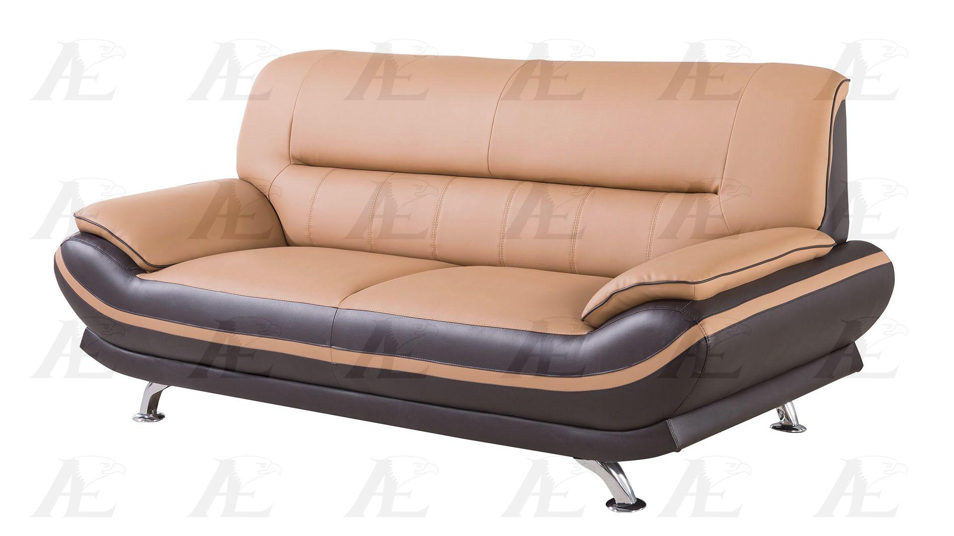 

        
American Eagle Furniture AE-709 Sofa Loveseat and Chair Set Brown/Yellow Bonded Leather 00842295100337
