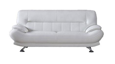 

    
White Faux Leather Living Room Sofa Set 3Pcs AE709-W American Eagle Modern
