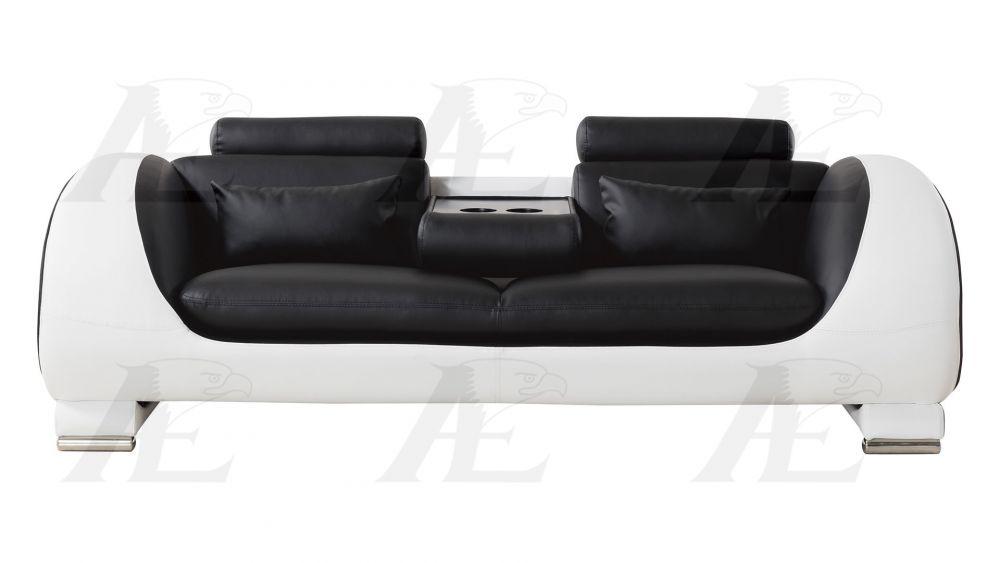 

    
American Eagle AE-D802-BK-W Black and White Modern Leather Sofa Set 3Pcs
