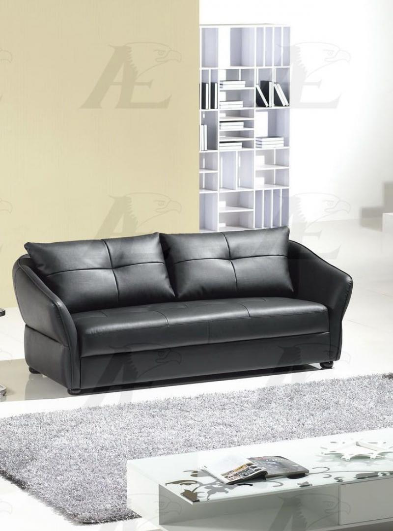 

    
Black Faux Leather Sofa American Eagle AE348-BK
