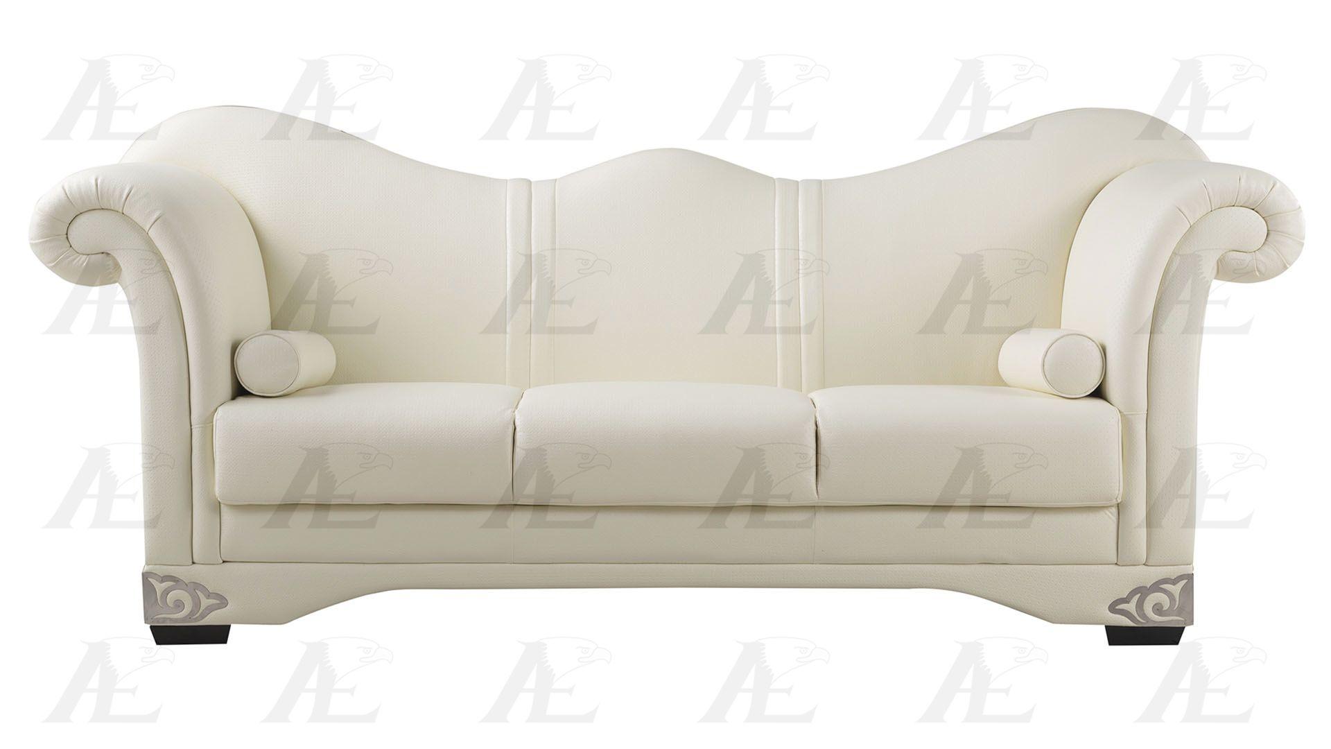 Modern Sofa AE591-CRM AE591-CRM in Cream Bonded Leather