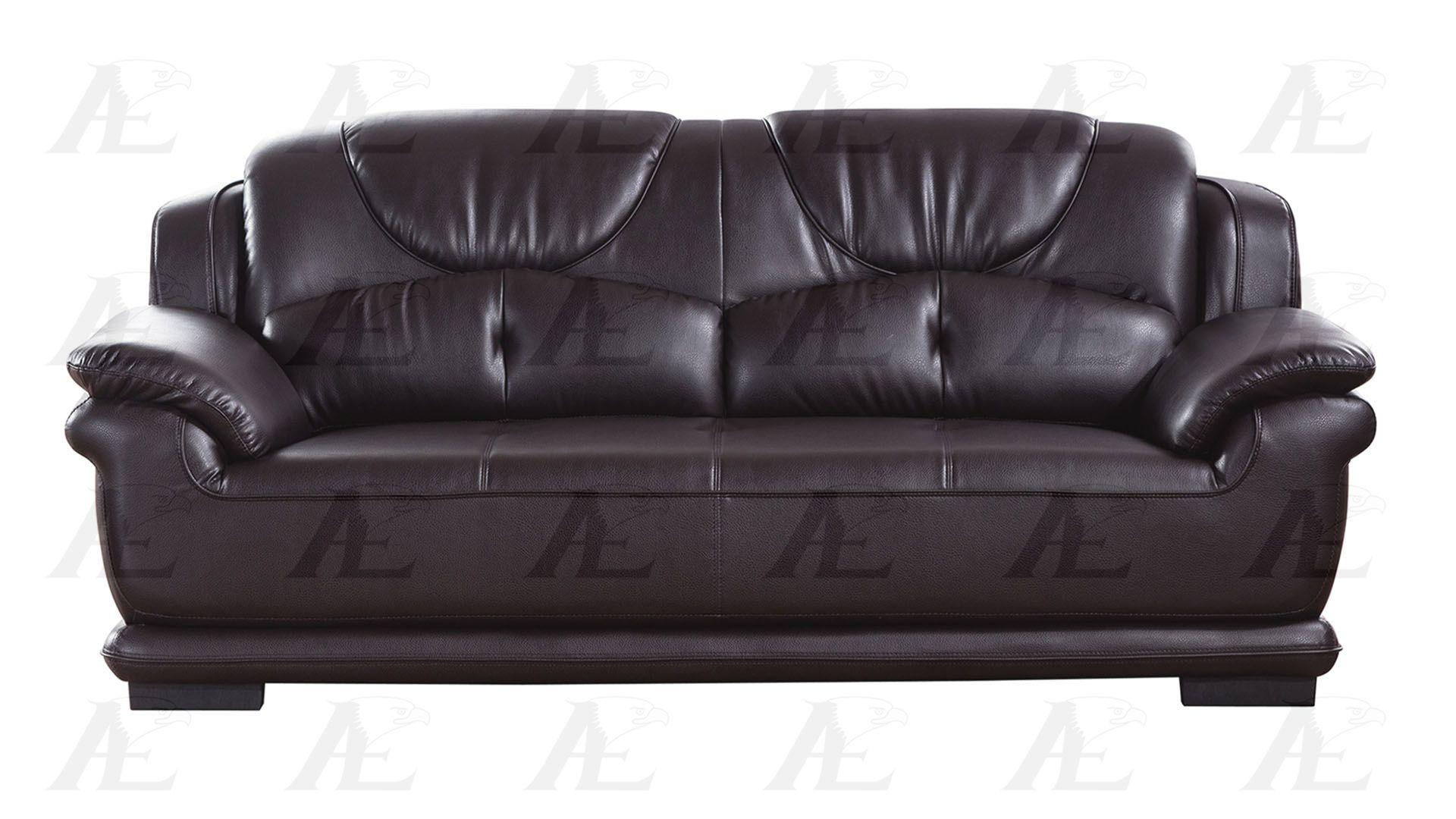 

    
American Eagle  AE601-DC Dark Chocolate Faux Leather Sofa Loveseat Chair Set 3Pcs
