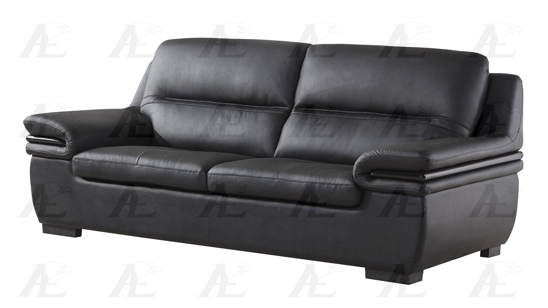 

    
American Eagle EK-B113 Black Genuine Leather Living Room Sofa Set 3pcs in Modern Style

