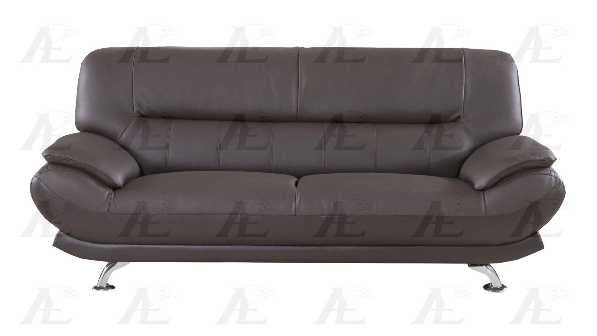 

    
American Eagle EK-B118 Dark Chocolate Genuine Leather  Sofa & Loveseat Set  2pcs in Modern
