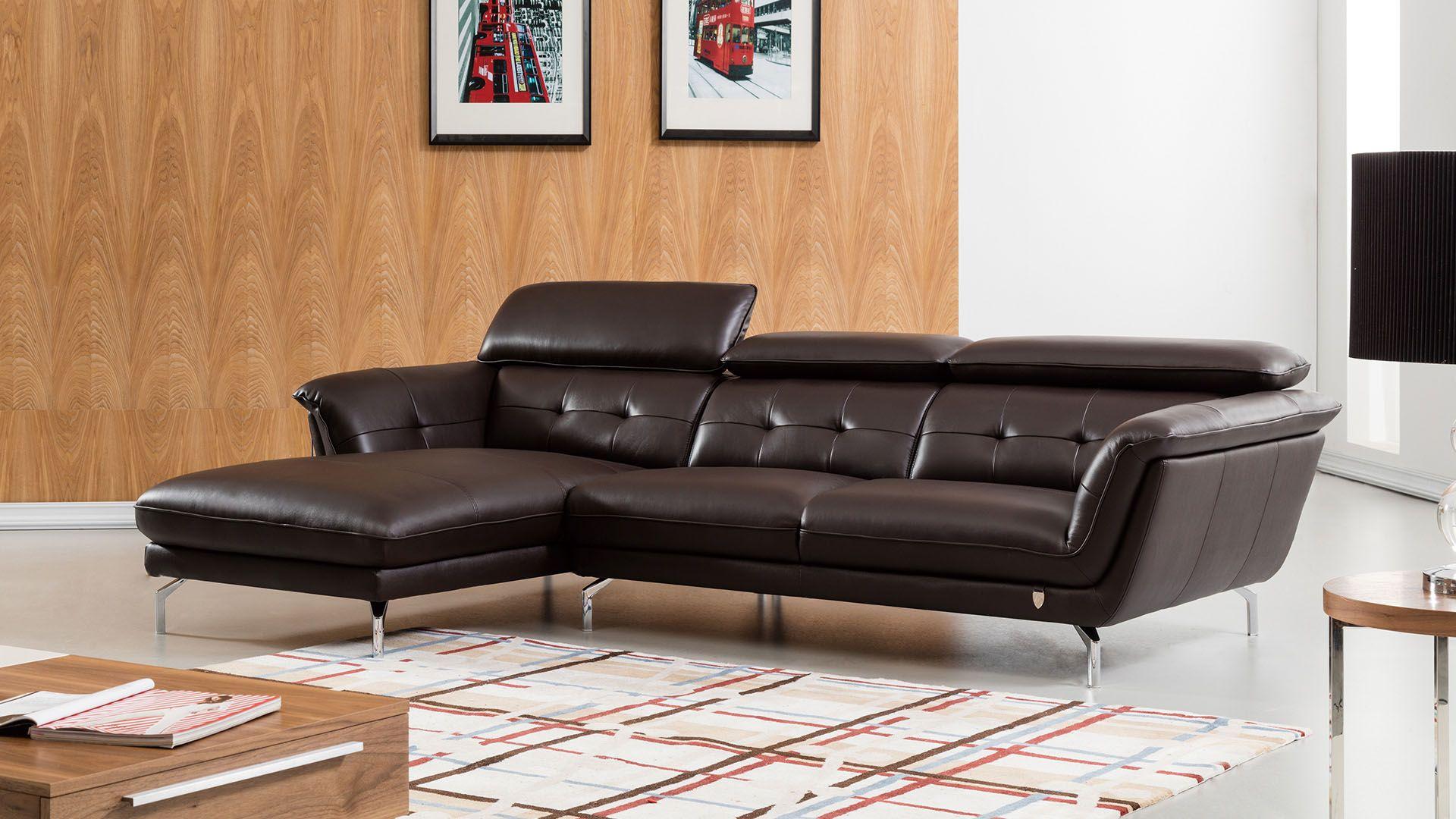 

    
Chocolate Leather Sectional Sofa RIGHT EK-L083 American Eagle Modern
