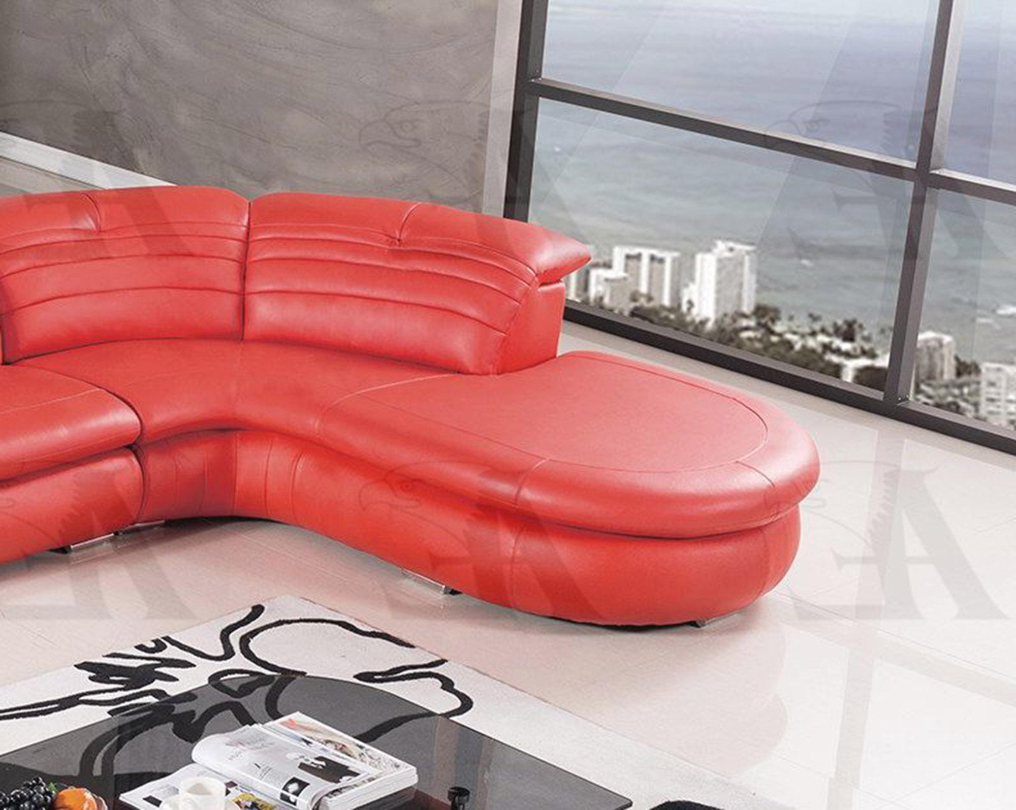

    
American Eagle Furniture EK-LB119-RED Sofa Chaise Coffe Table and 2 Ottomans Set Red EK-LB119-RED Set-5-RHC
