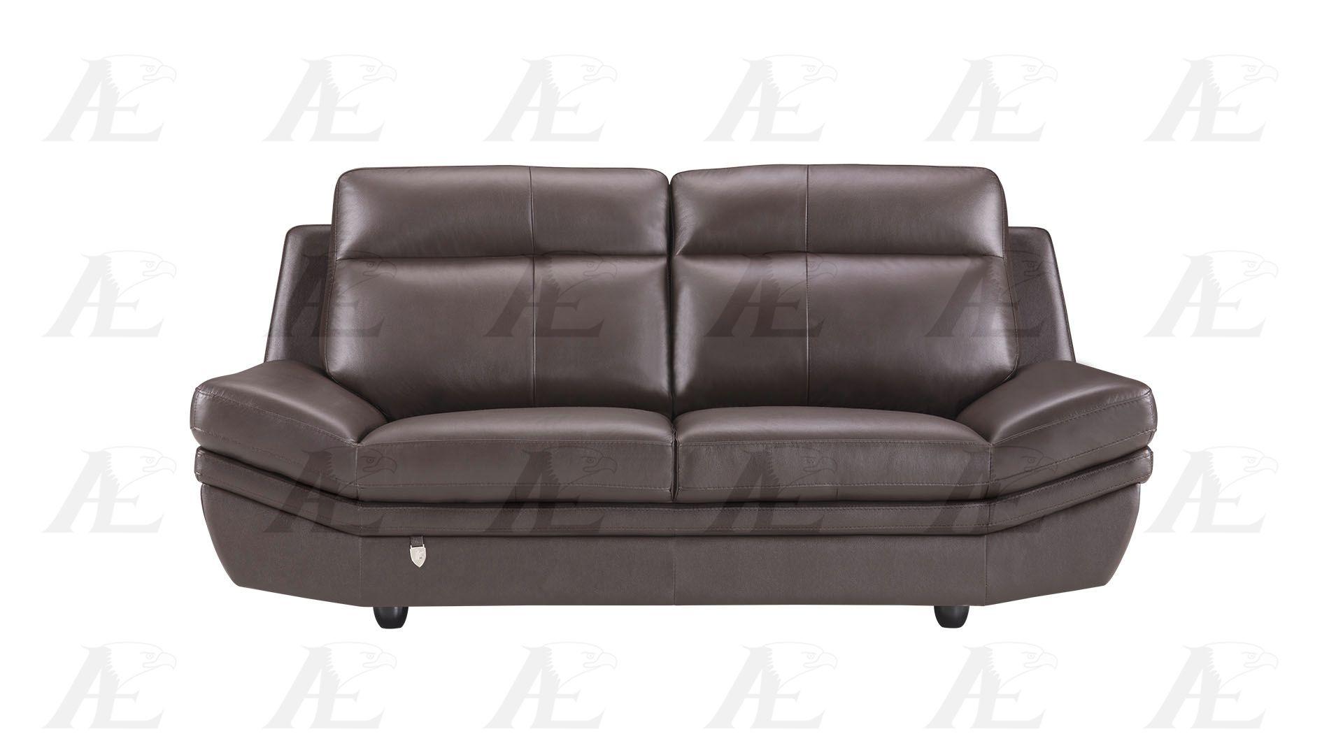 

    
American Eagle EK075-DC Dark Chocolate Top Grain Italian Leather Loveseat Modern
