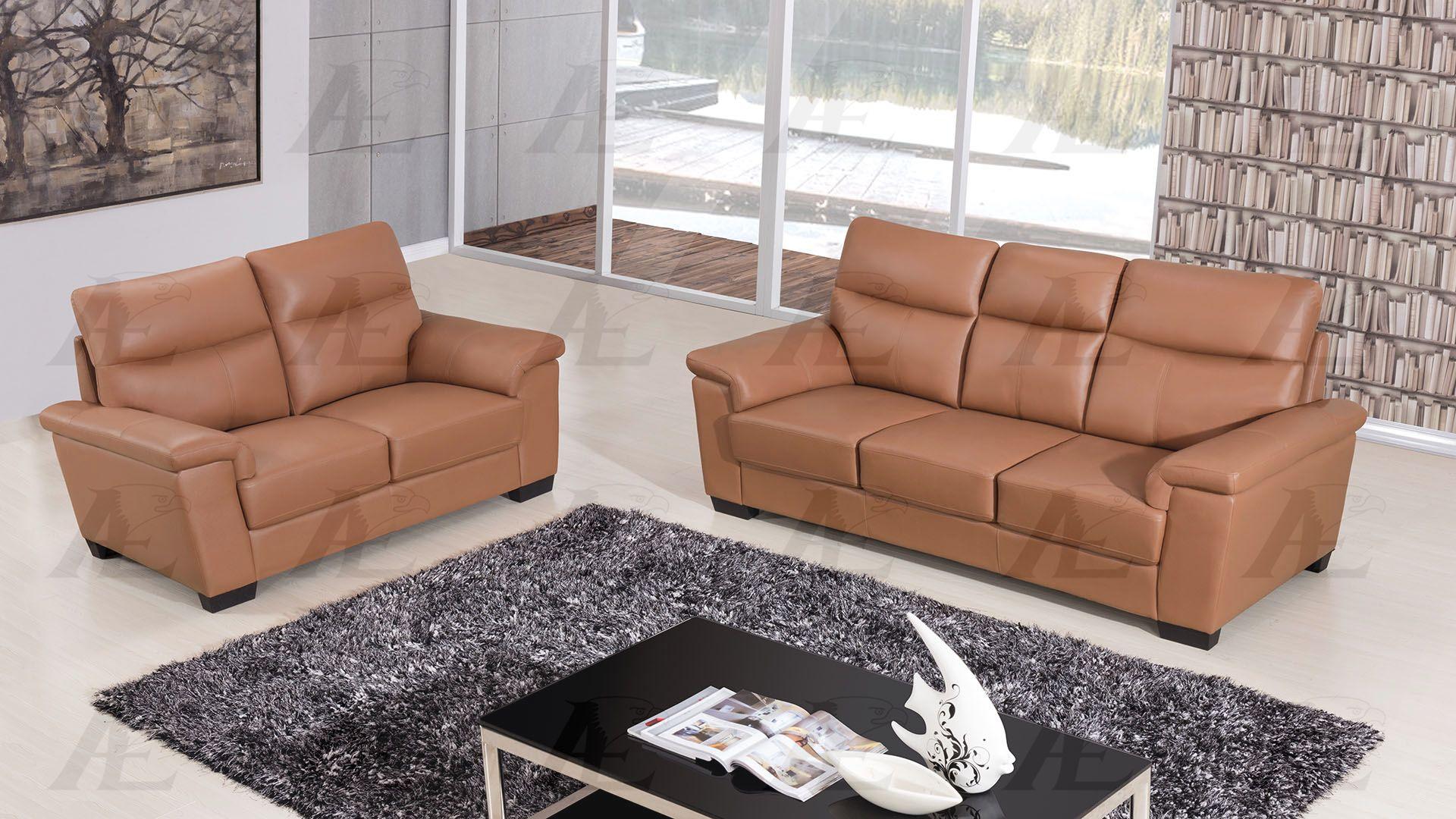

    
American Eagle EK515 Dark Tan Genuine Leather Living Room 2pcs Sofa Set in Contemporary Style
