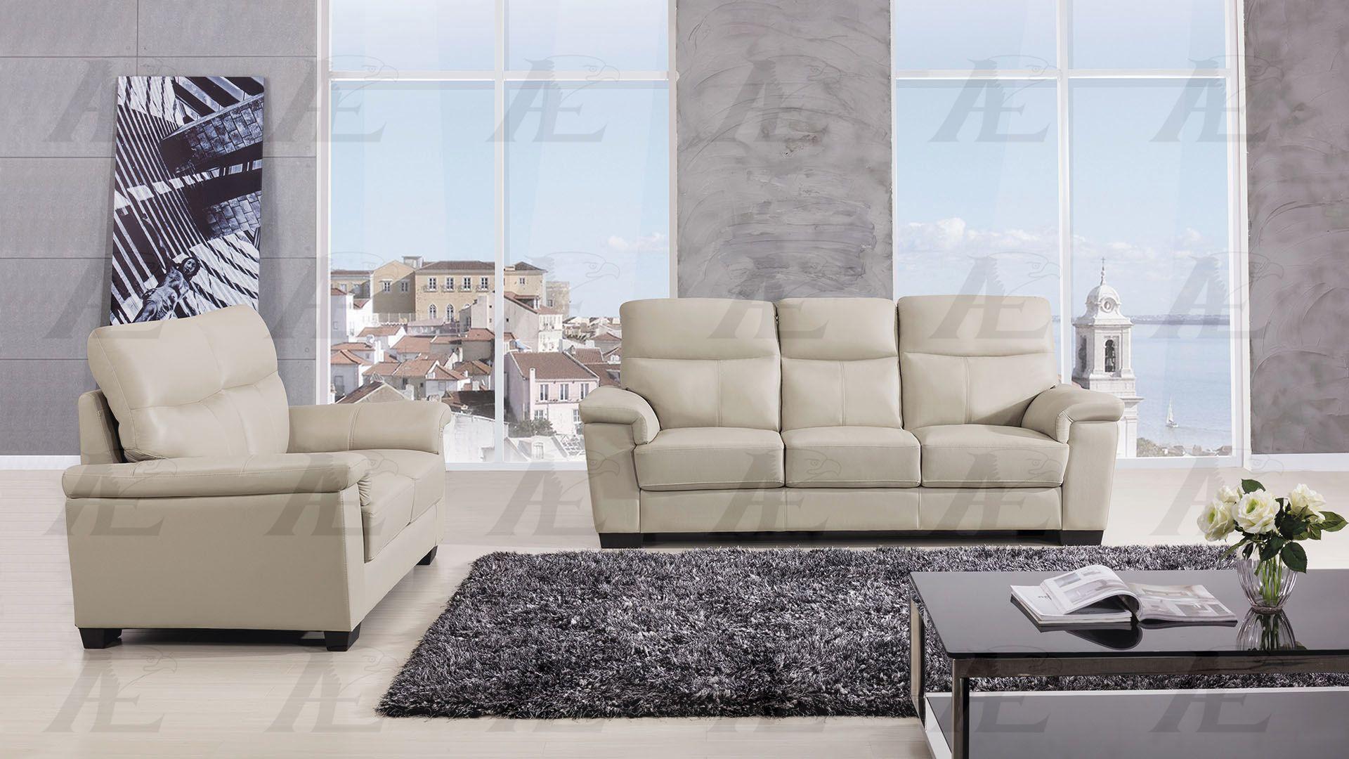 

    
American Eagle EK515 Light Gray Genuine Leather Living Room Sofa Set 2pcs in Contemporary Style
