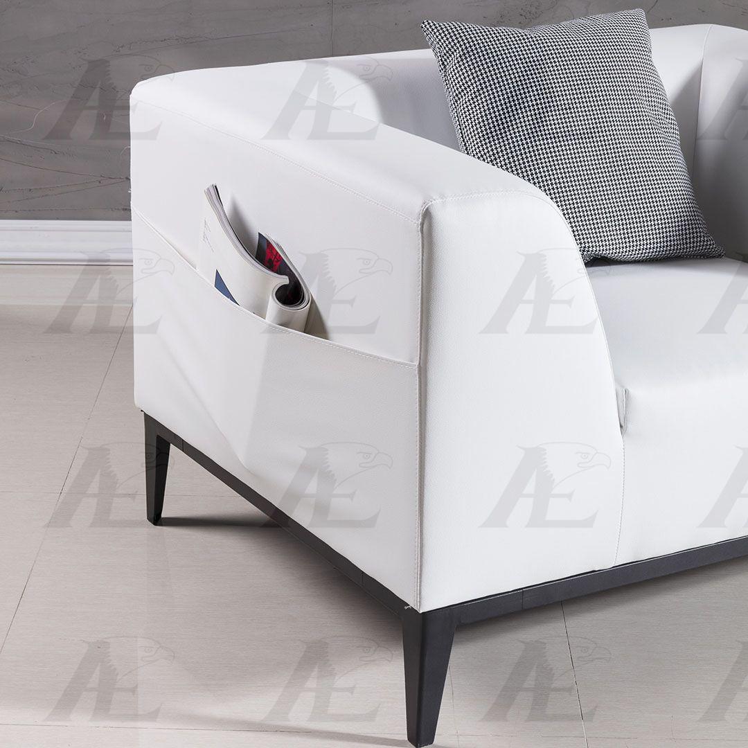 Contemporary, Modern Sofa Set AE-D820-W AE-D820-W-2PC in White Bonded Leather