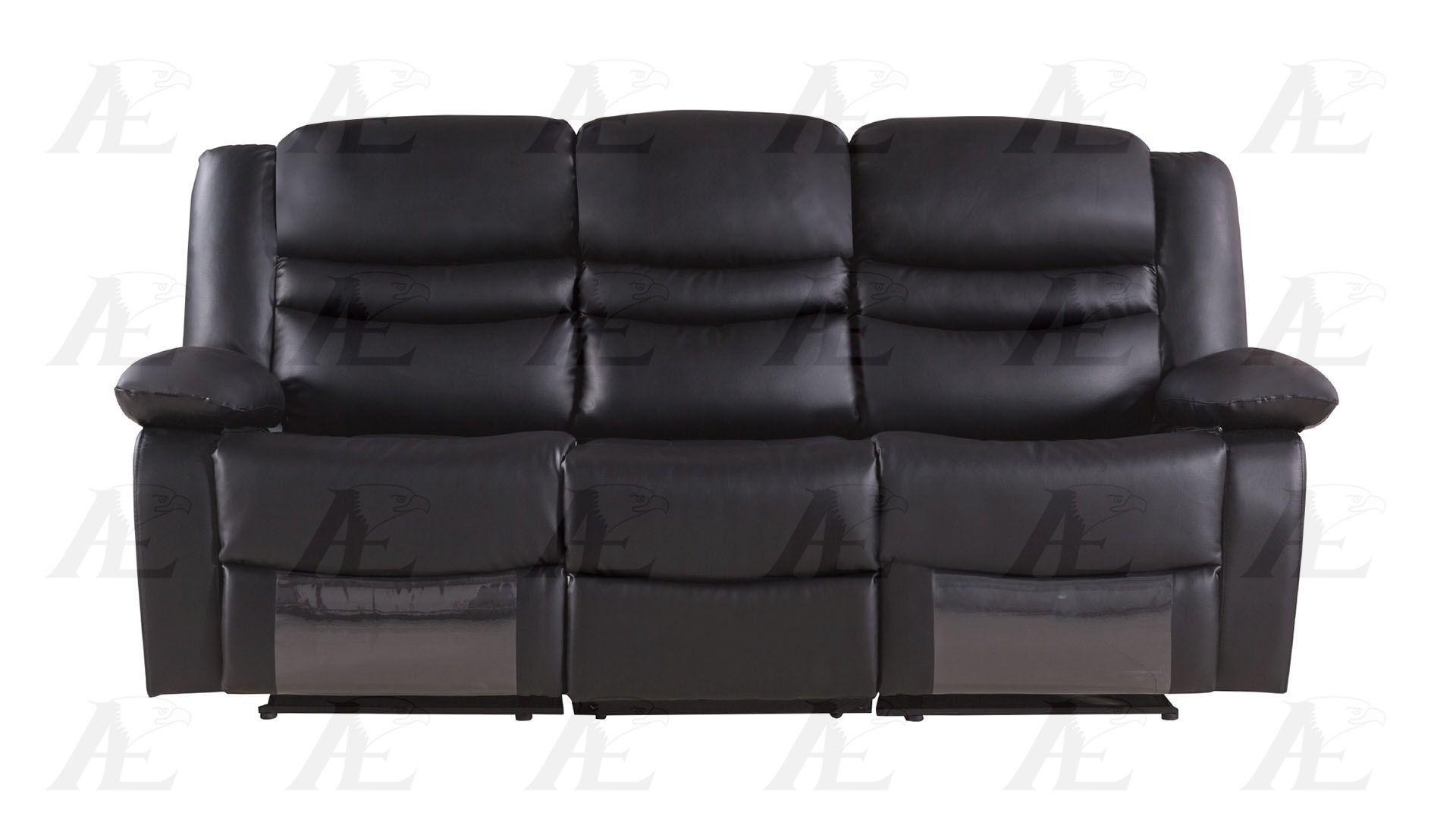 

    
American Eagle Furniture AE-D823-BK Black Recliner Sofa  Loveseat and Chair Set Bonded Leather 3Pcs Modern
