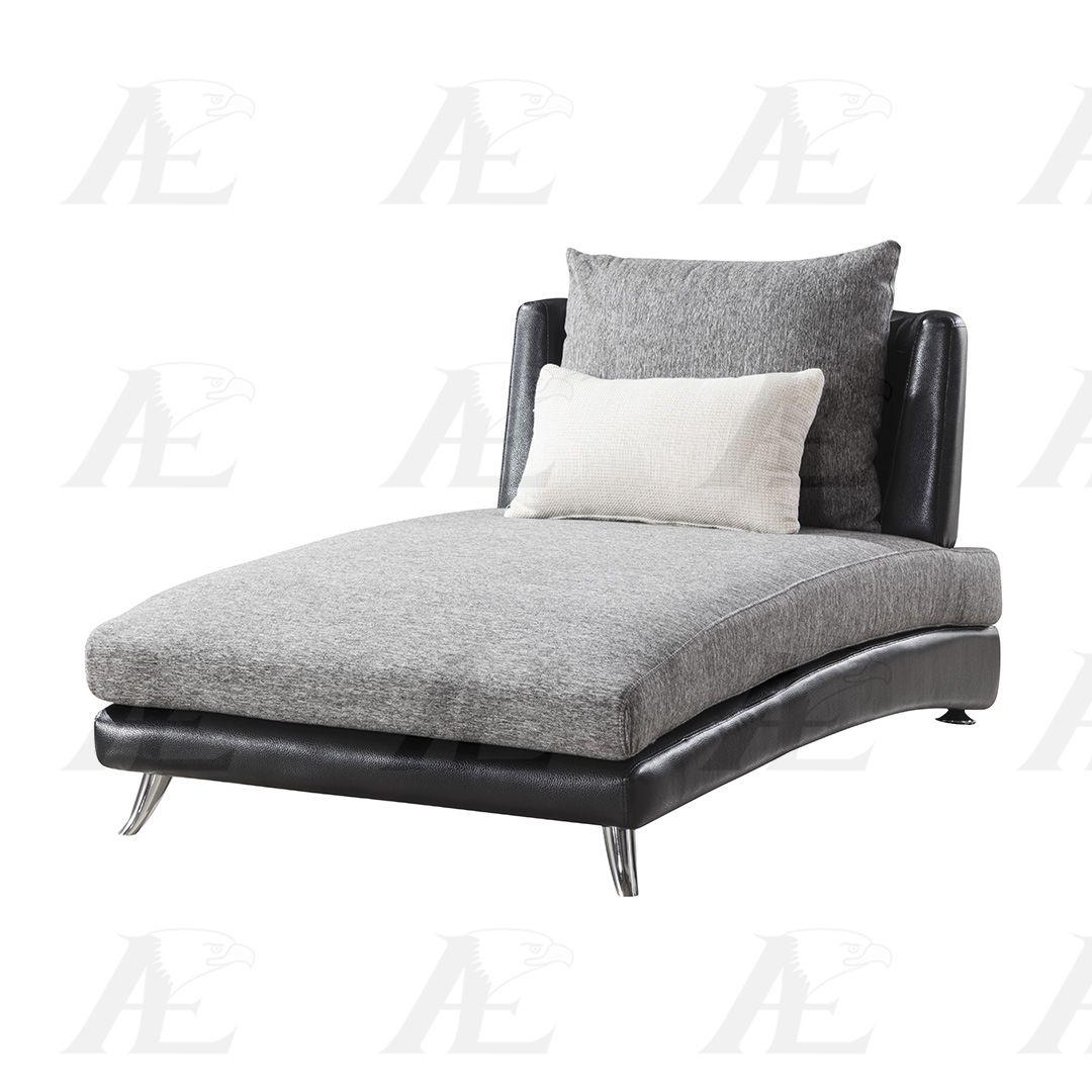 

    
 Order  Grey Fabric & Leather Sectional Sofa Set 3Pcs AE-F60 American Eagle Modern
