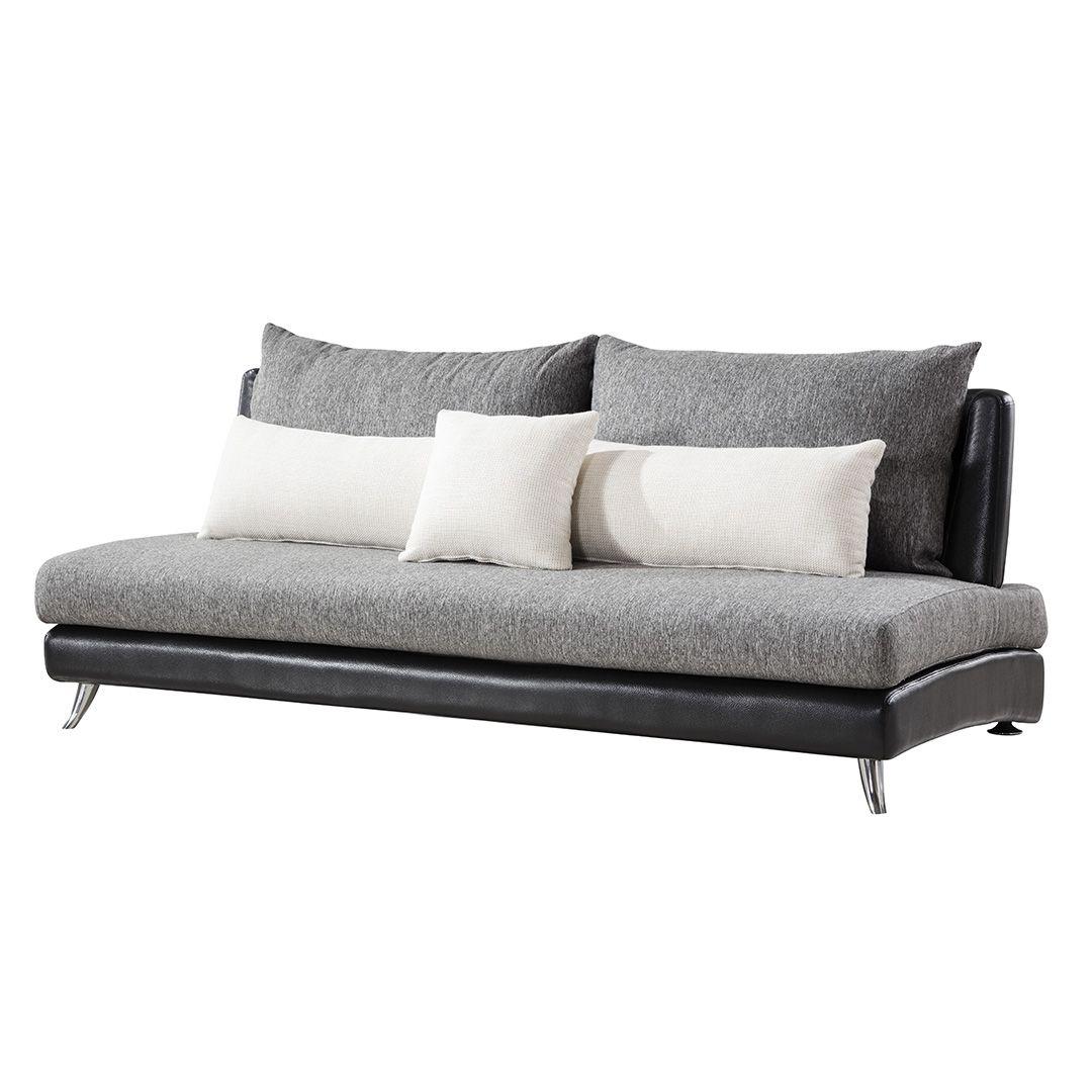 

    
Grey Fabric & Leather Sectional Sofa Set 3Pcs AE-F60 American Eagle Modern
