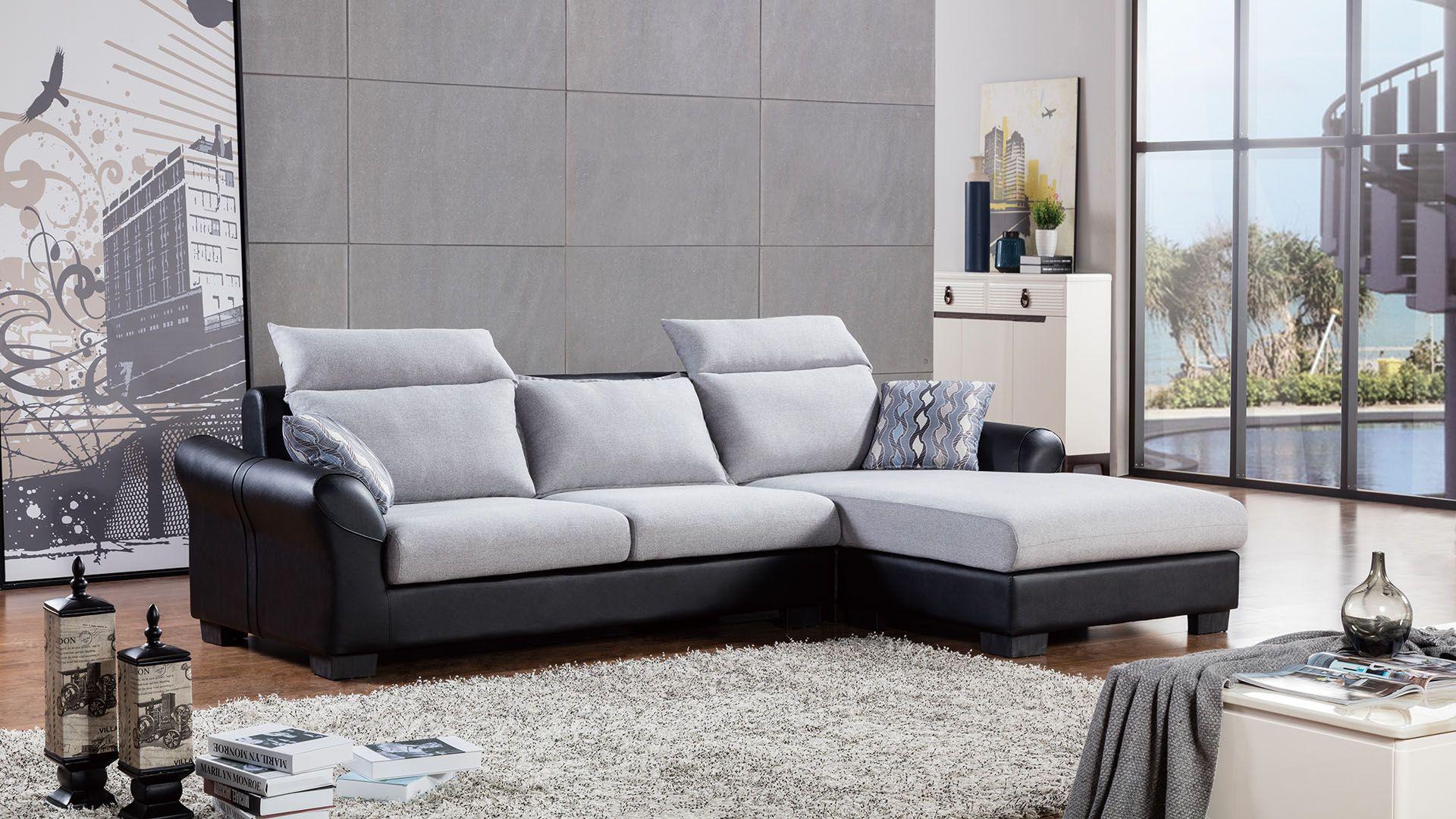 

    
Multi-color Fabric & Leather Match Sectional Sofa American Eagle AE-L2363M
