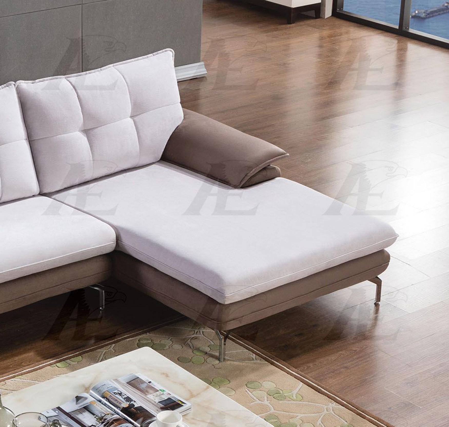 

    
American Eagle Furniture AE-L2366 Sectional Sofa White/Brown AE-L2366 Set-2 RHC

