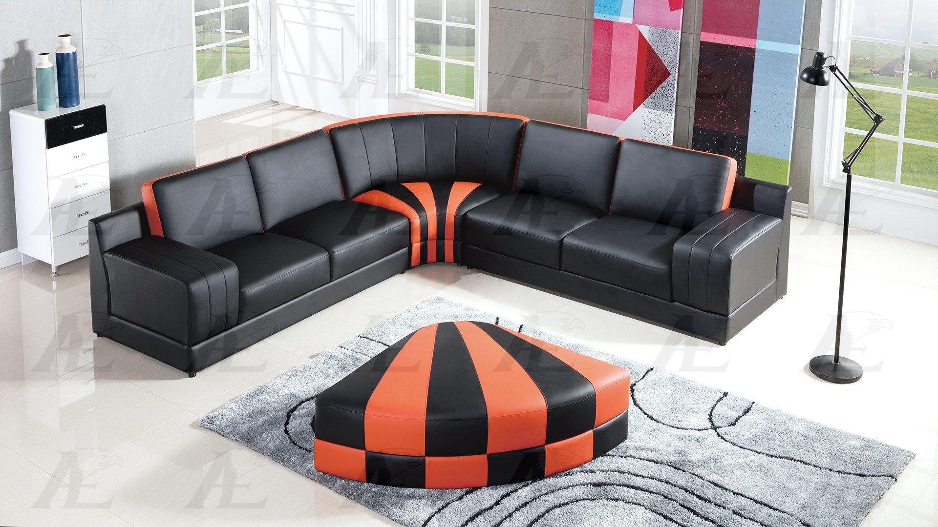 

    
American Eagle Furniture AE-L901M-BK.ORG Black Orange Sectional 2 Sofas Corner Ottoman Set Bonded Leather 4Pcs
