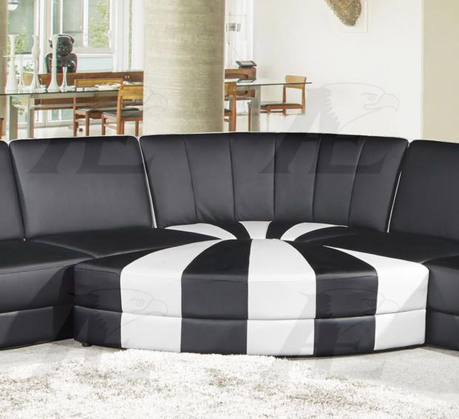 

    
American Eagle Furniture AE-L901M-BK.W Black and White Sectional 2 Sofas Corner and Ottoman Set Bonded Leather 4pcs
