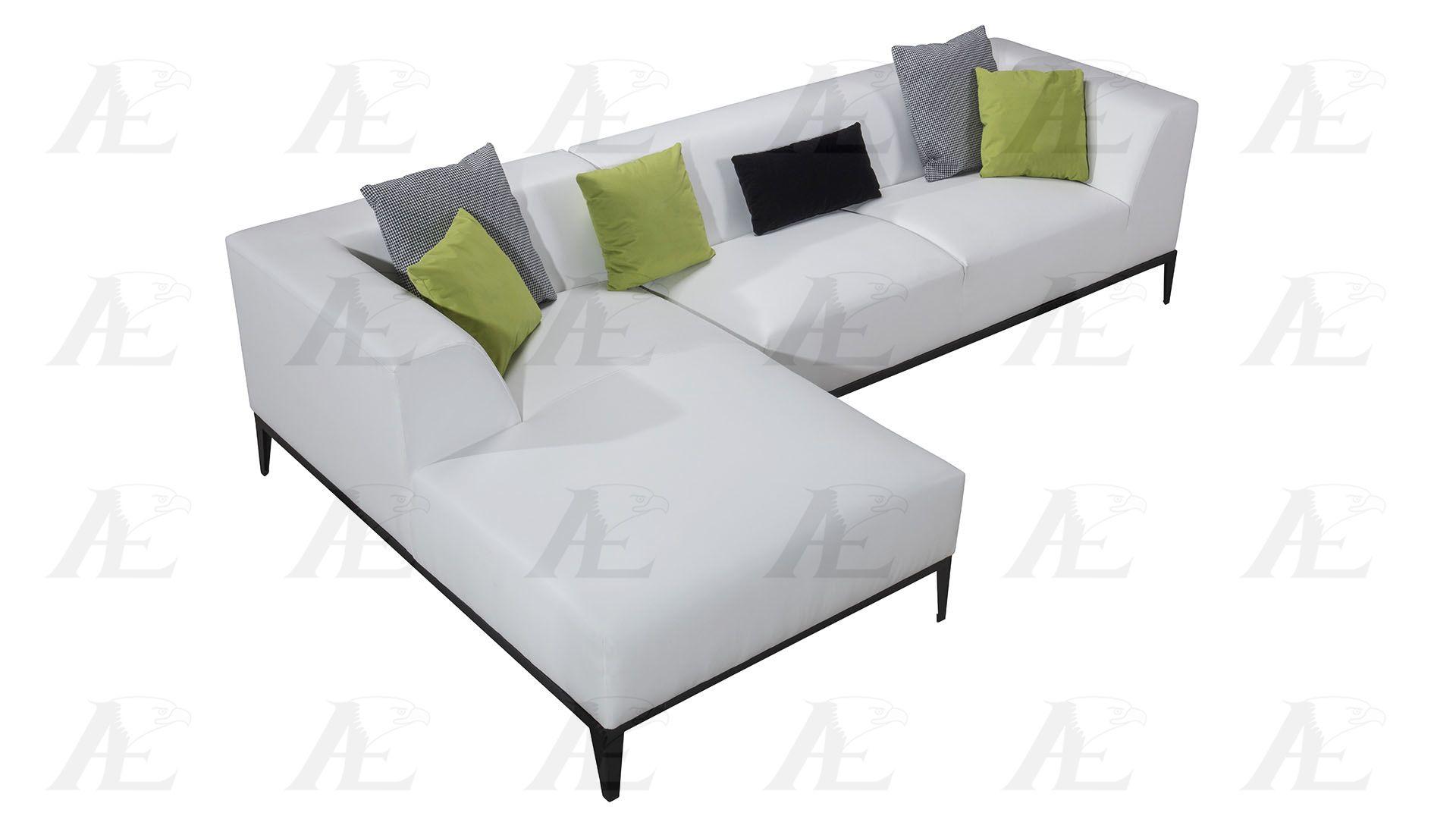

    
Modern White Bonded Leather Sectional 2Pcs Left  American Eagle AE-LD818-W
