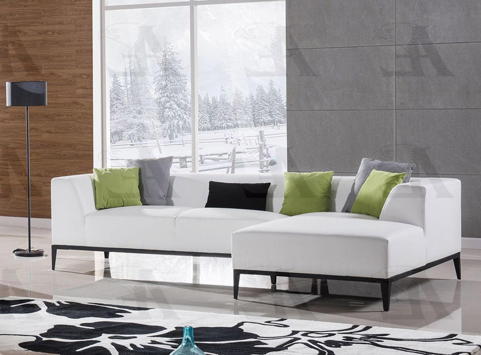 Modern Sofa Chaise AE-LD818-W-2PCS AE-LD818-W-2PCS RHC in White Bonded Leather