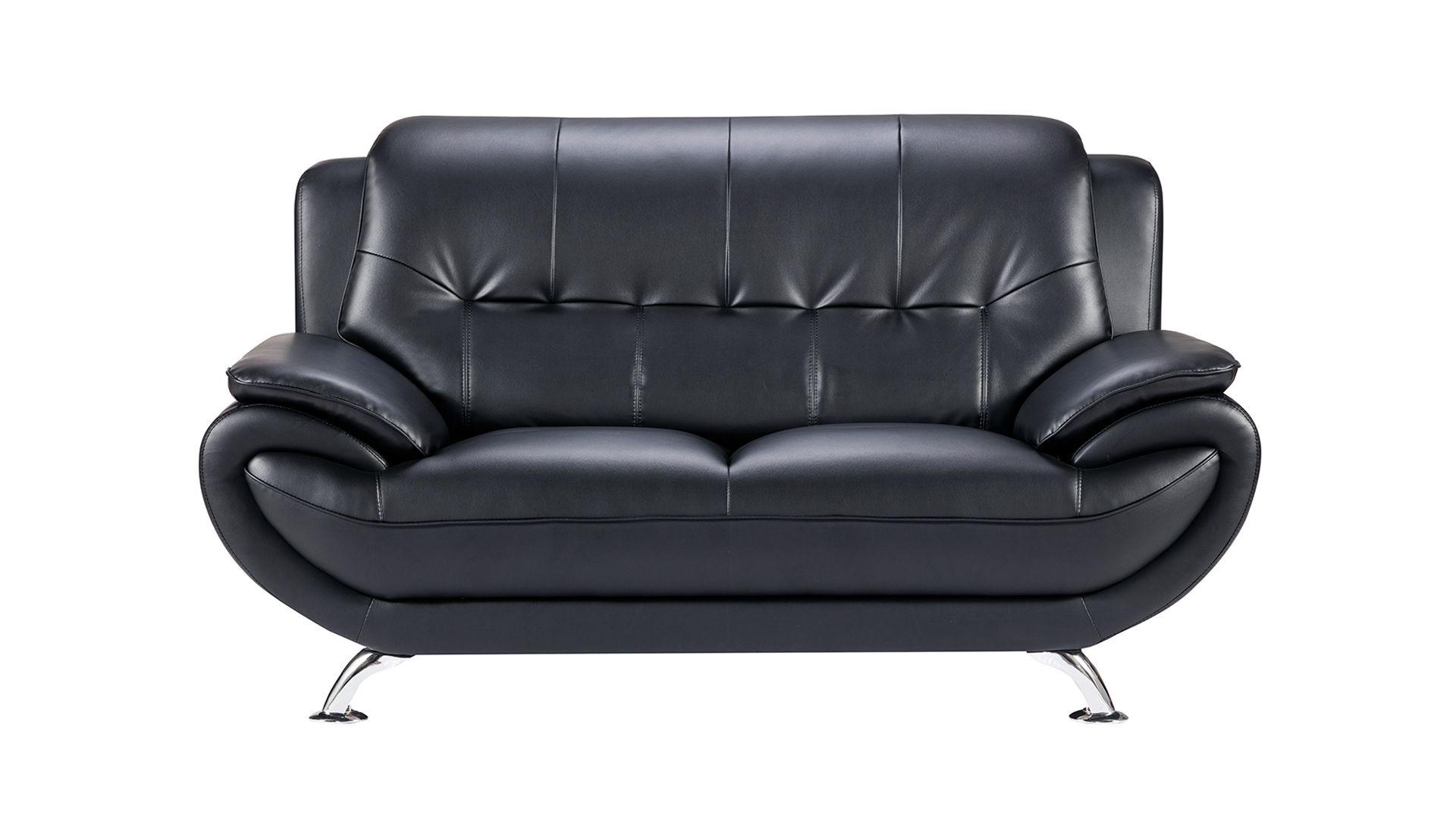 

        
American Eagle Furniture AE208-BK-2PC Sofa Set Black Faux Leather 00842295100139

