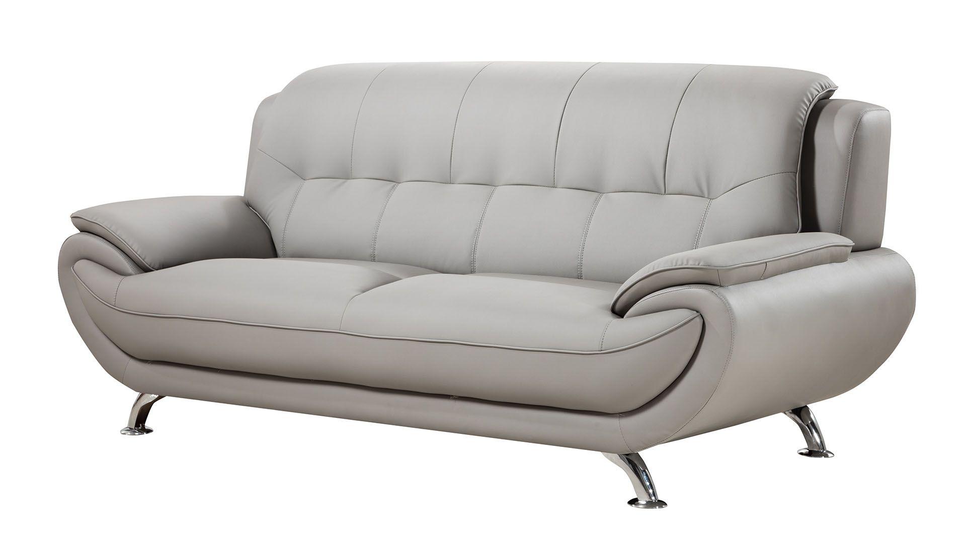 

    
Gray Bonded Leather Sofa Set 2Pcs American Eagle AE208-GR Modern
