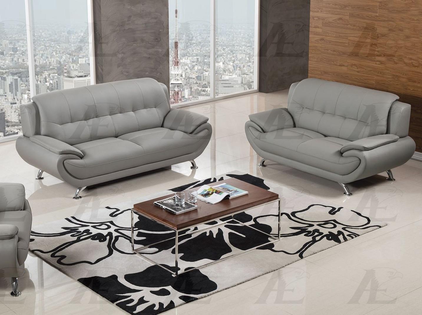 

    
Gray Bonded Leather Sofa Set 2Pcs American Eagle AE208-GR Modern

