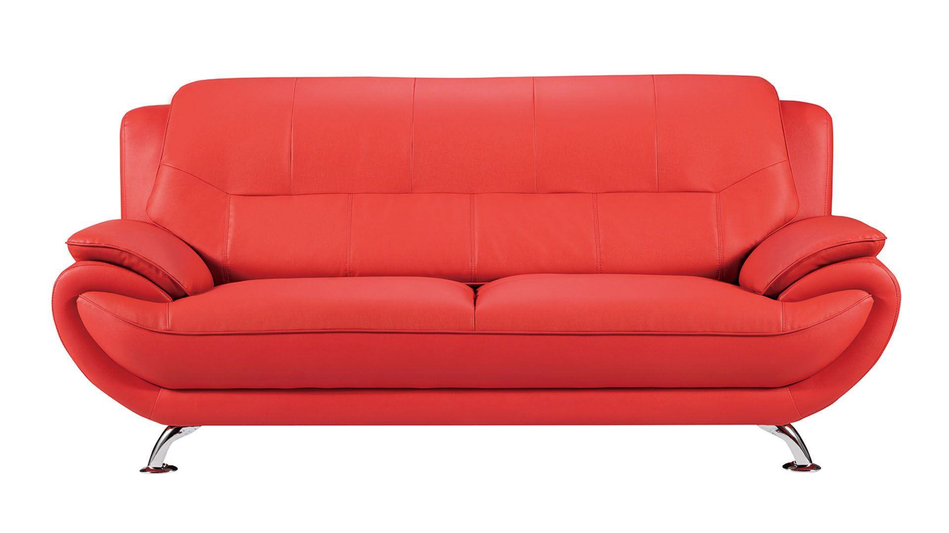 

    
Red Faux Leather Sofa Set 2Pcs AE208-RED American Eagle Modern Contemporary

