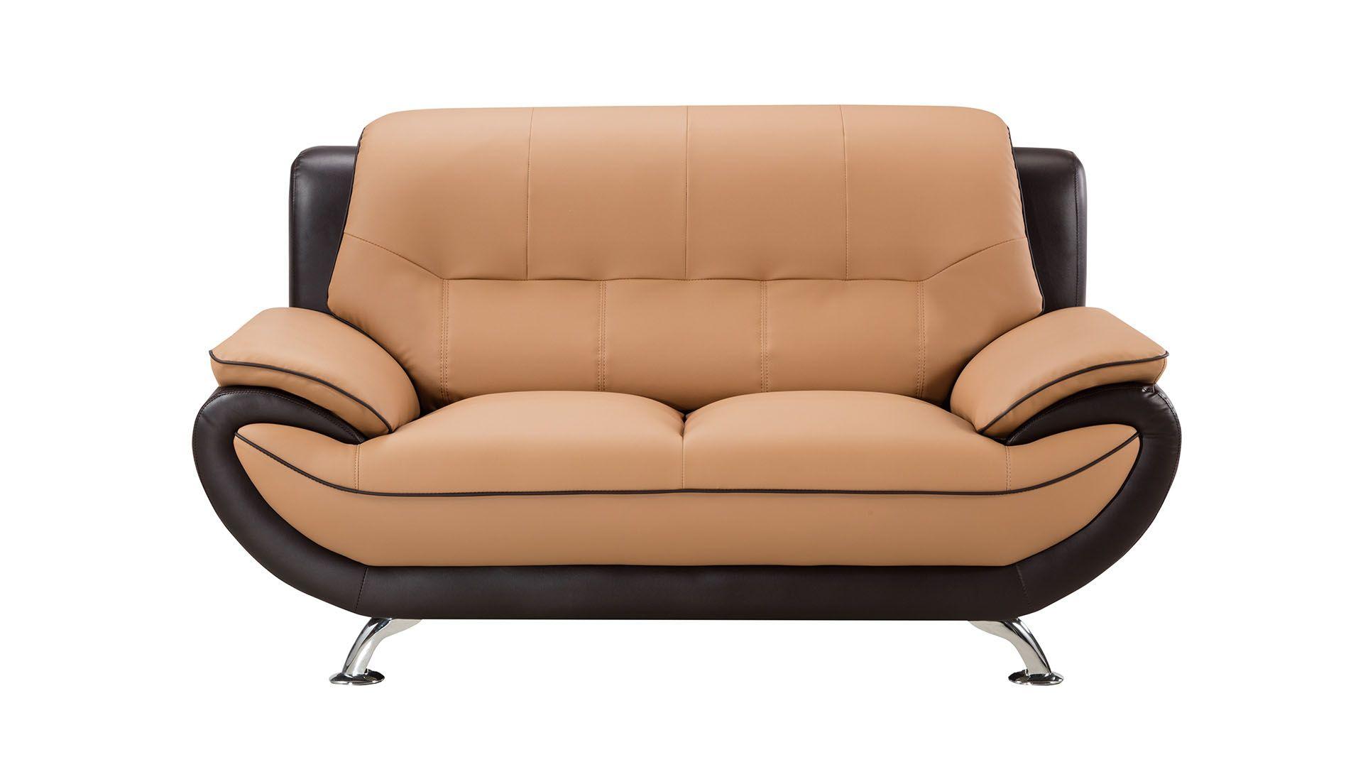 

        
American Eagle Furniture AE208-YO.BR Sofa Set Light Brown/Dark Brown Faux Leather 00842295100252

