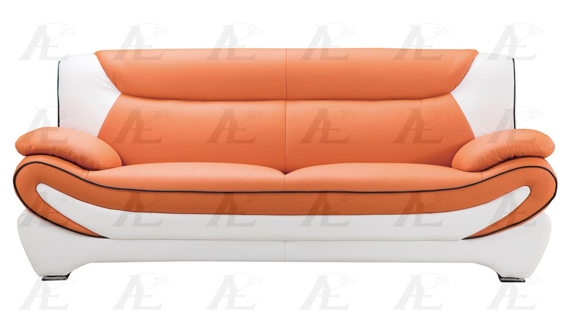 

    
Orange/White Sofa and Loveseat Set F/Leather 2Pcs American Eagle AE209-ORG.IV
