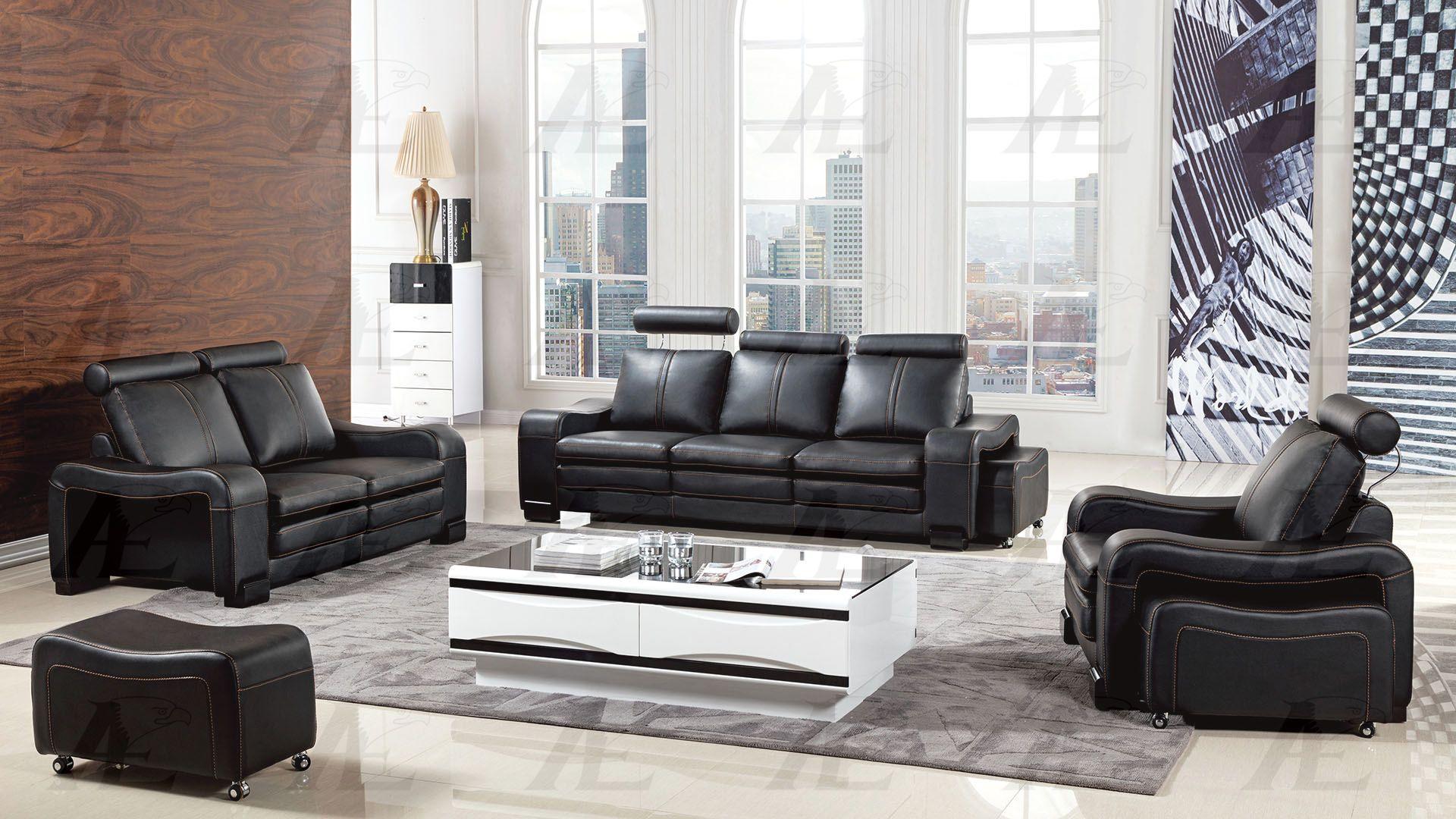 

                    
American Eagle Furniture AE210-BK-SF Sofa and Ottoman Black Faux Leather Purchase 
