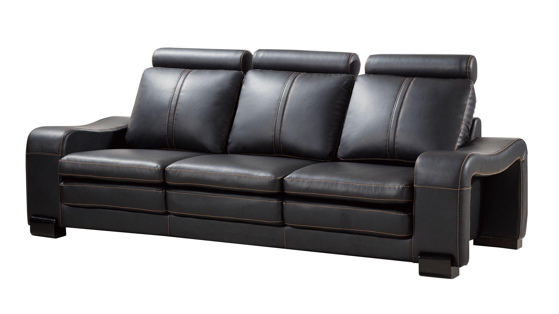 

    
Black Faux Leather Sofa & Ottoman Set 2 Pcs AE210-BK-SF American Eagle Modern
