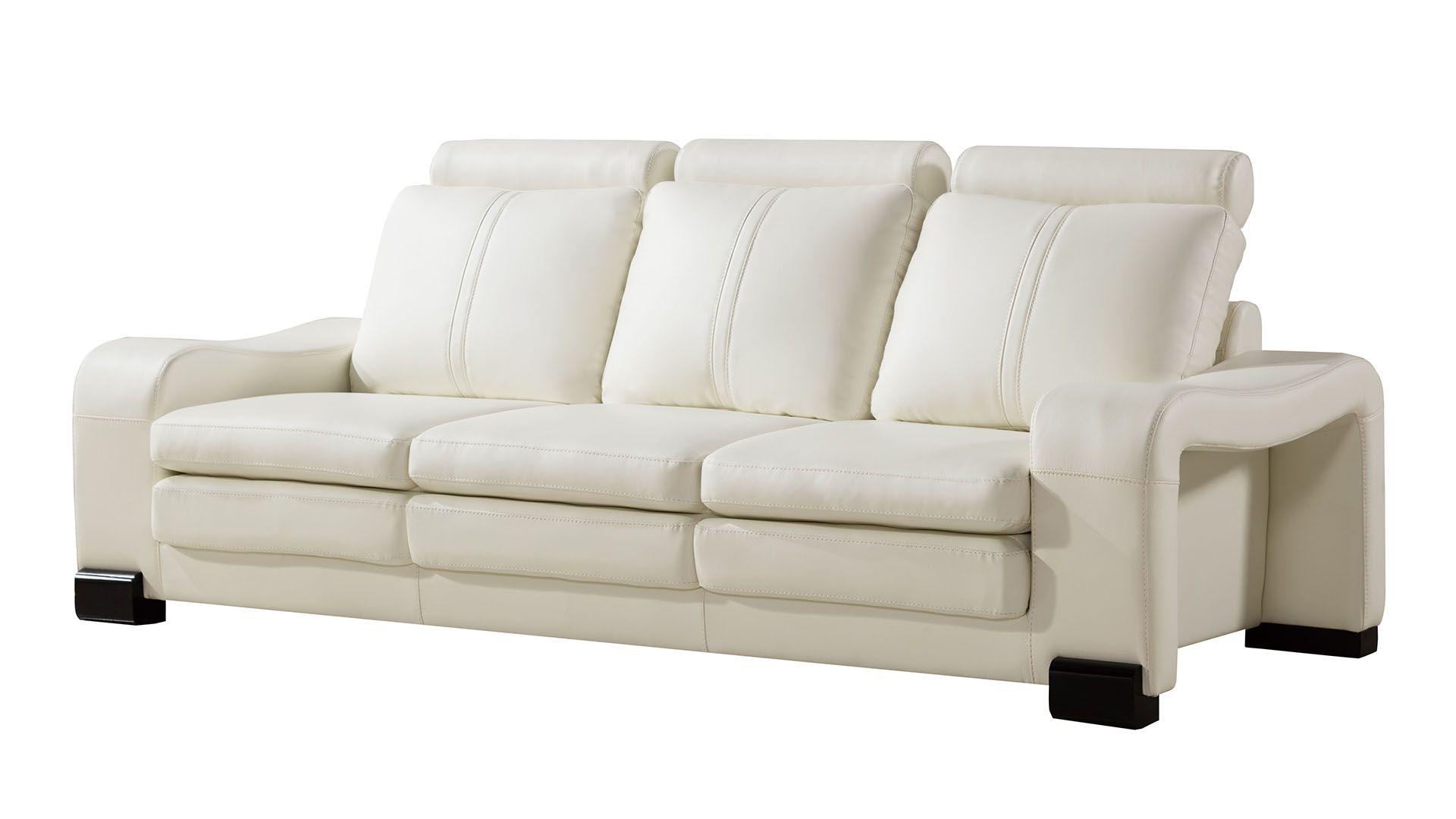 

    
Ivory Faux Leather Sofa and Ottoman Set 2 Pcs AE210-IV-SF American Eagle Modern

