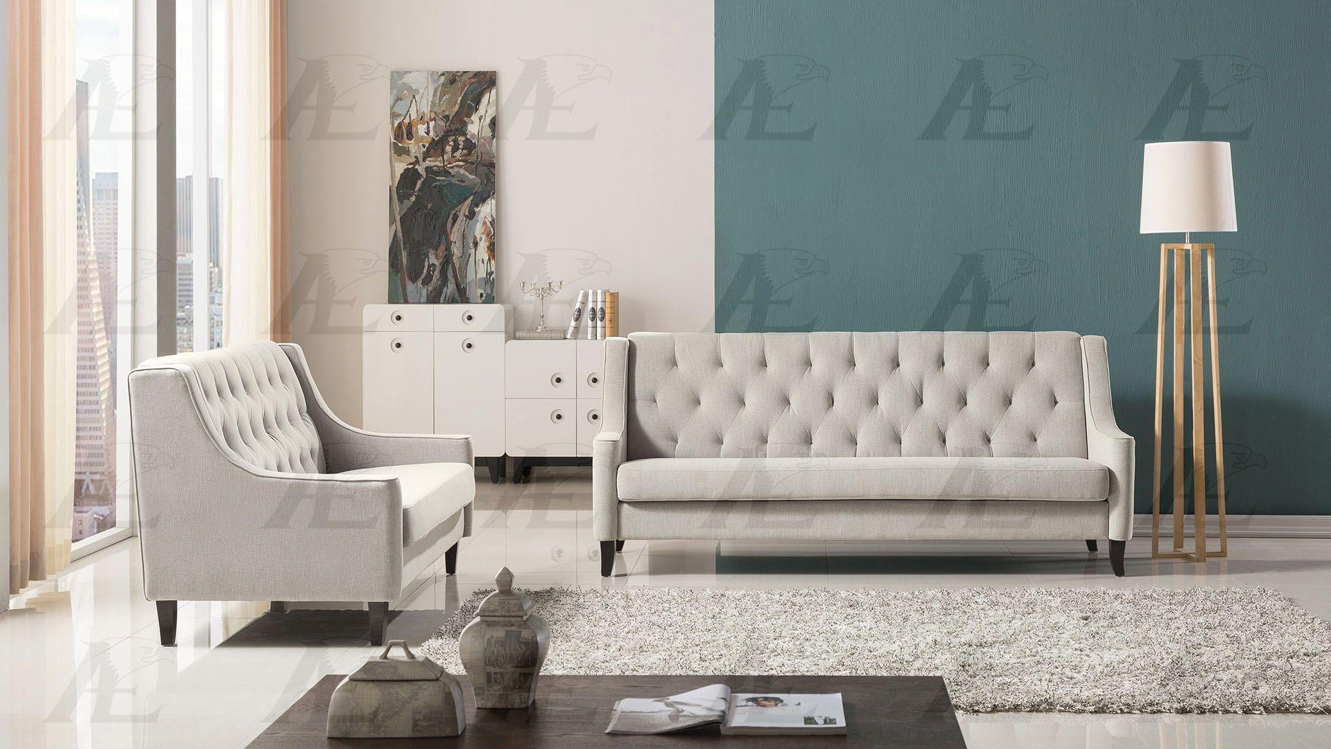 

    
American Eagle Furniture AE2372-LG Light Gray Fabric Tufted Sofa and Loveseat Set Contemporary 2Pcs
