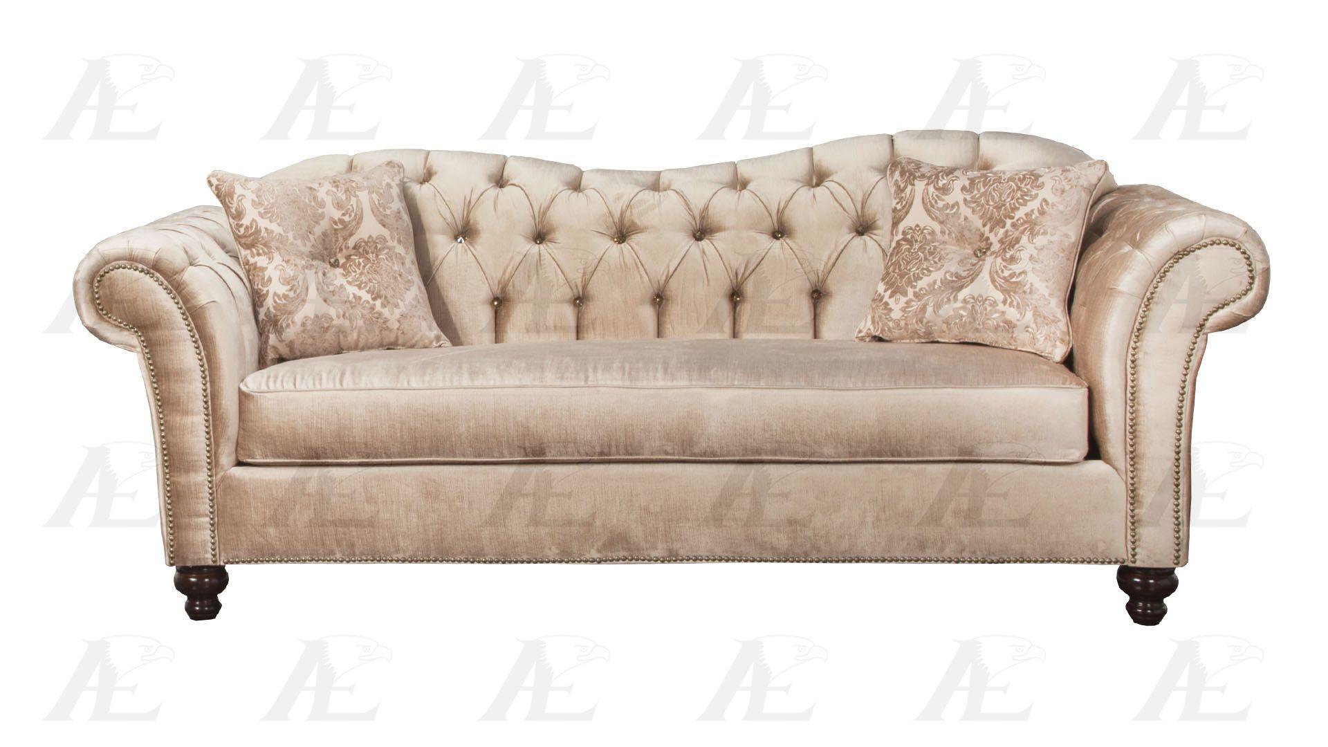 

    
American Eagle Furniture AE2600-CH Champagne Fabric Tufted Sofa Contemporary Style
